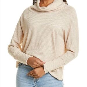 Nordstrom Cream Knitted Cowl Neck Cream Sweater